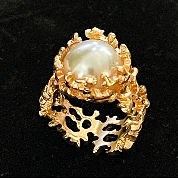✨Elegant 18K Gold Plated Pearl Ring - Picture 2 of 4
